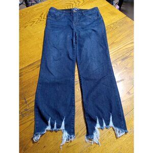 DEMOCRACY Jean Womens 10 BLUE Dark DISTRESSED Preowned Denim Casual Used